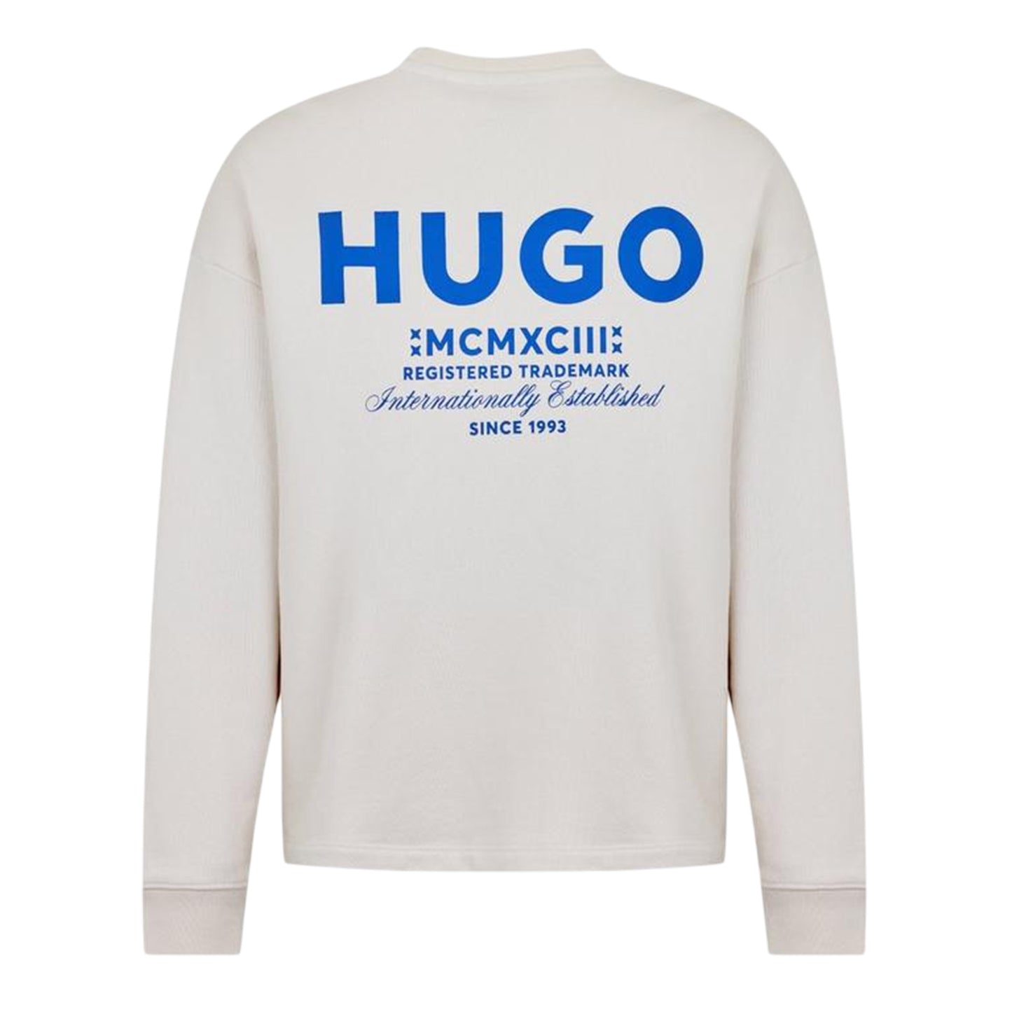 White-Blue - Back - Hugo Mens Logo Sweatshirt