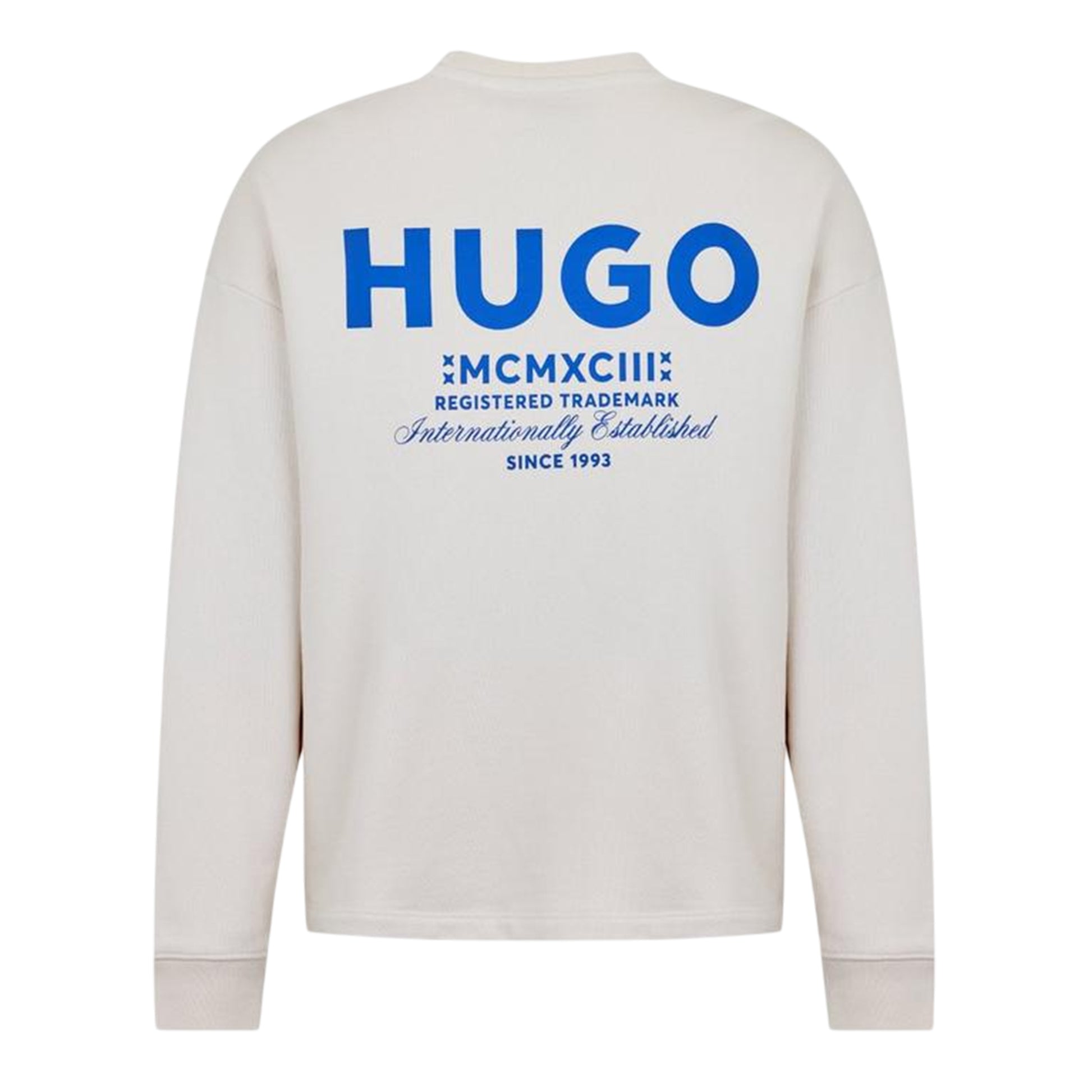 White-Blue - Back - Hugo Mens Logo Sweatshirt