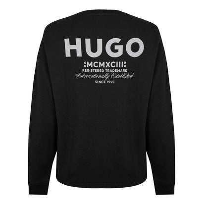 Black - Back - Hugo Mens Logo Sweatshirt