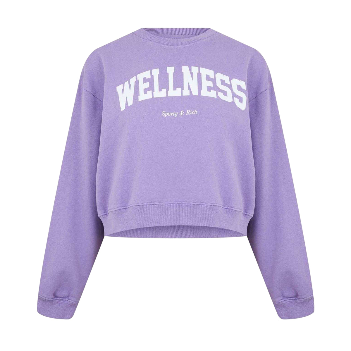 Violet - Front - Wellness Womens-Ladies Crew Neck Crop Sweatshirt