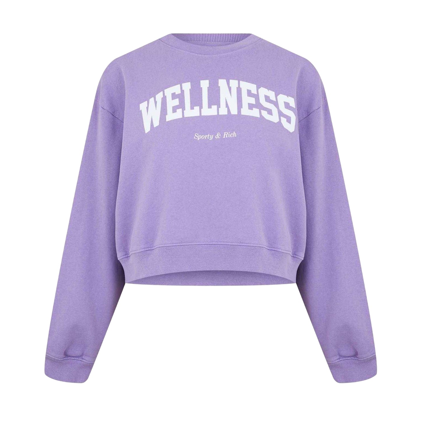 Violet - Front - Wellness Womens-Ladies Crew Neck Crop Sweatshirt