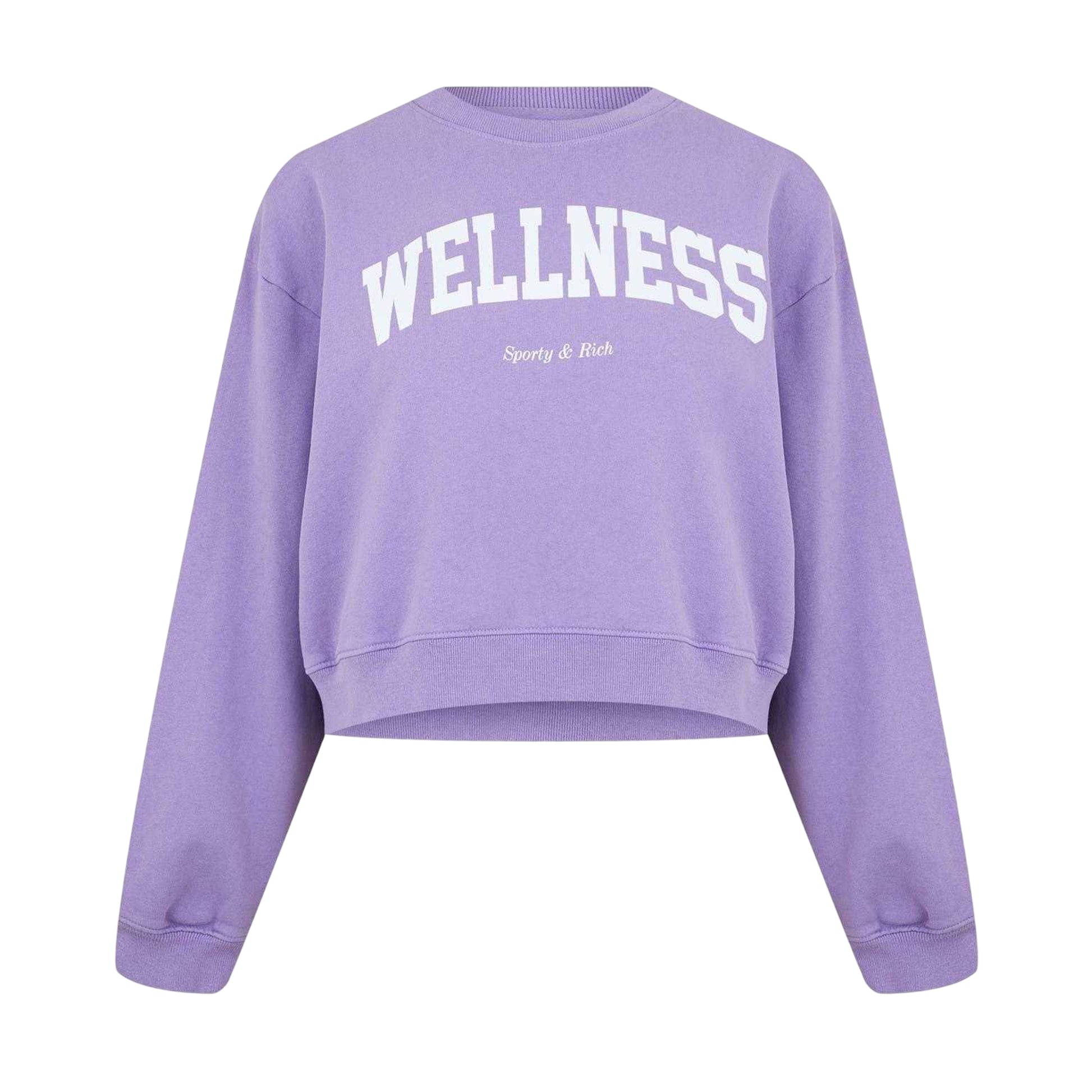 Violet - Front - Wellness Womens-Ladies Crew Neck Crop Sweatshirt