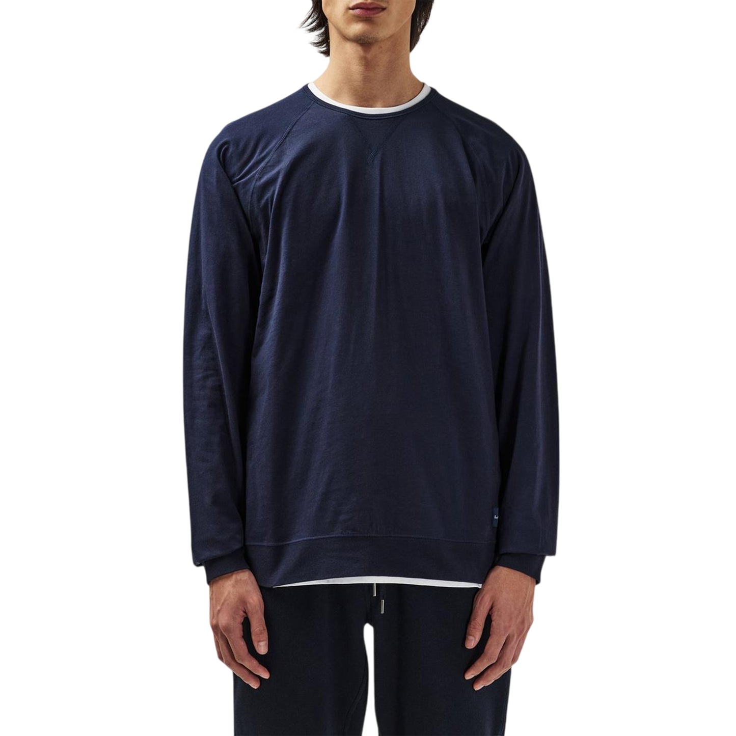 Navy - Side - Paul Smith Mens Premium Cotton Lounge Sweatshirt
