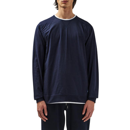 Navy - Side - Paul Smith Mens Premium Cotton Lounge Sweatshirt