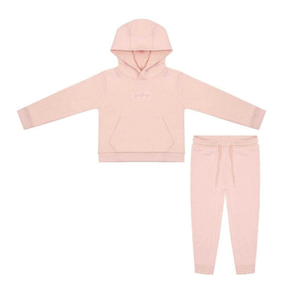 Pink - Front - Firetrap Girls Cotton Blend Hoodie And Joggers Set (Pack of 2)