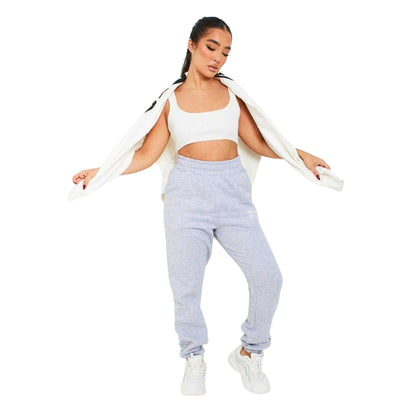 Grey - Back - Missy Empire Womens-Ladies Cuffed Joggers