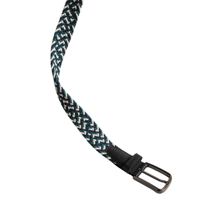 Black - Back - Ted Baker Woven Leather Trim Belt