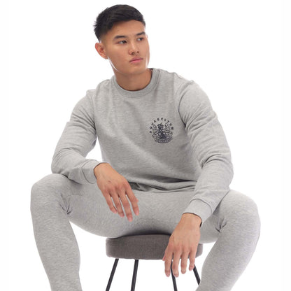 Grey - Side - Aquascutum Mens Round Neck Sweatshirt