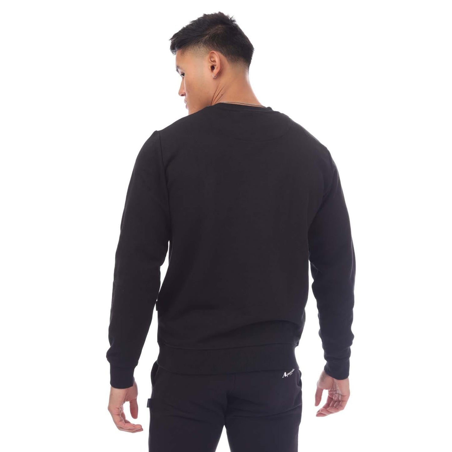 Black - Back - Aquascutum Mens Round Neck Sweatshirt