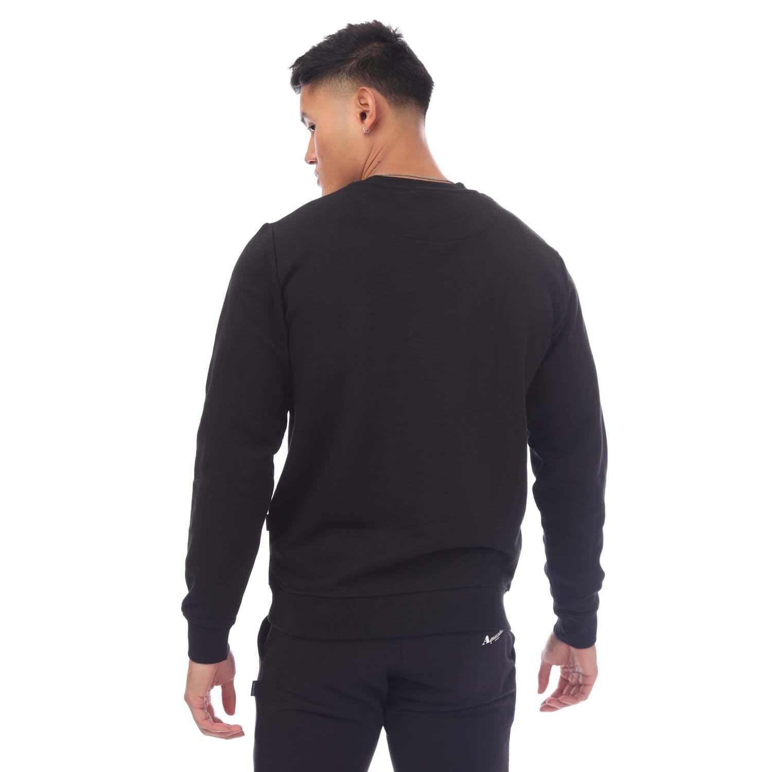 Black - Back - Aquascutum Mens Round Neck Sweatshirt