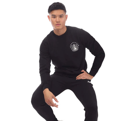 Black - Side - Aquascutum Mens Round Neck Sweatshirt