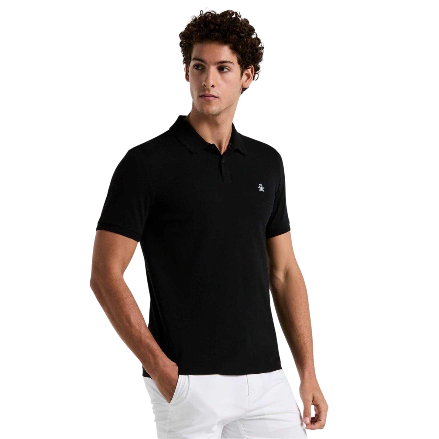 True Black - Front - Original Penguin Mens Daddy Polo Shirt