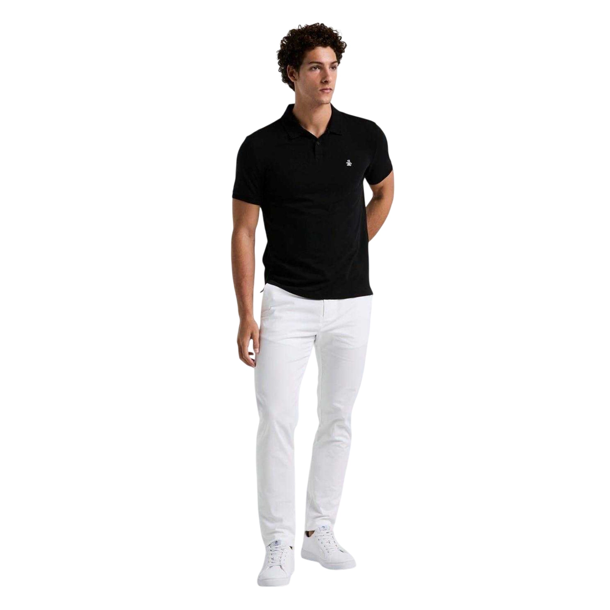 True Black - Side - Original Penguin Mens Daddy Polo Shirt