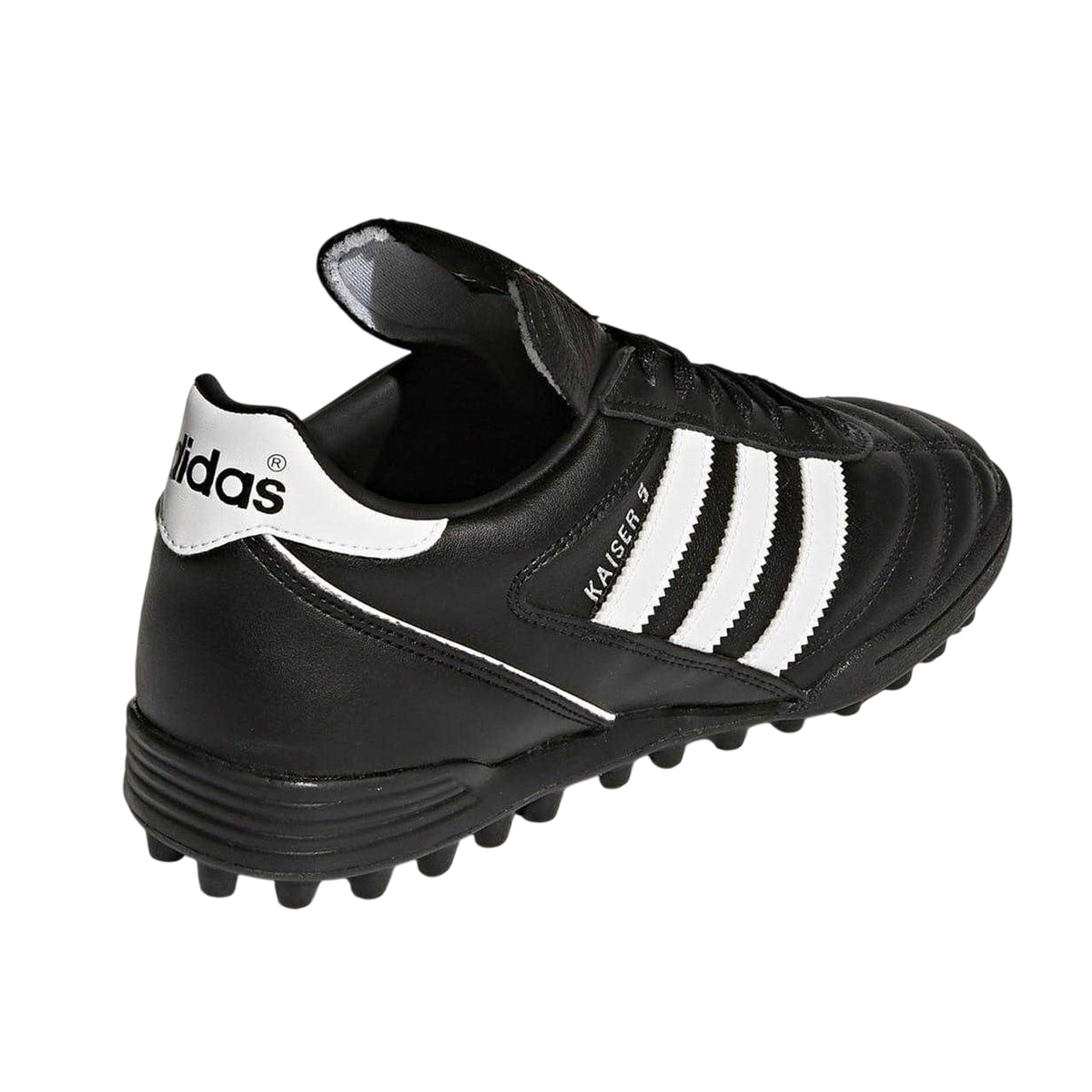 Black-White - Back - Adidas Mens Kaiser 5 Team Leather Astro Turf Trainers