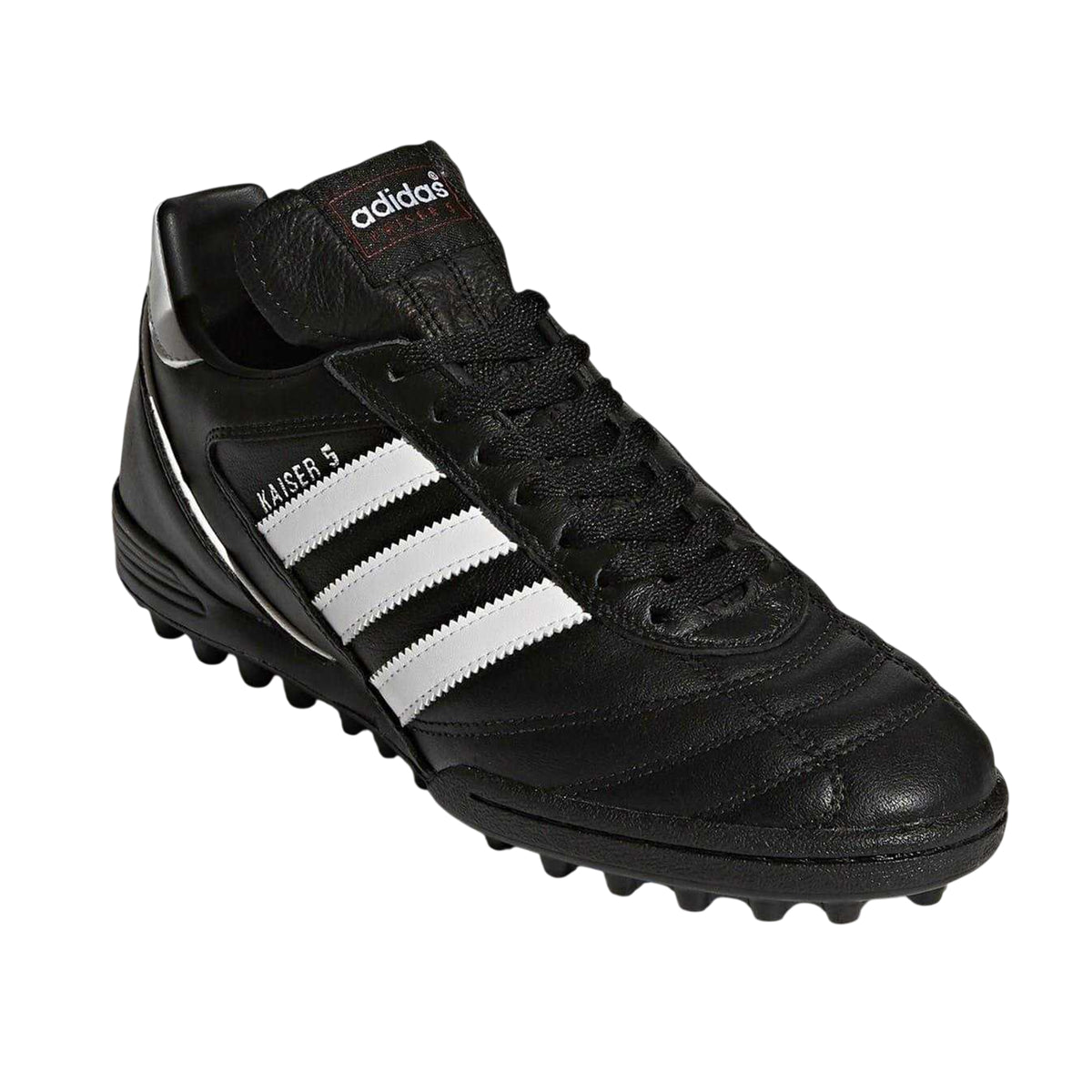 Black-White - Side - Adidas Mens Kaiser 5 Team Leather Astro Turf Trainers