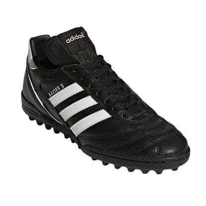 Black-White - Side - Adidas Mens Kaiser 5 Team Leather Astro Turf Trainers