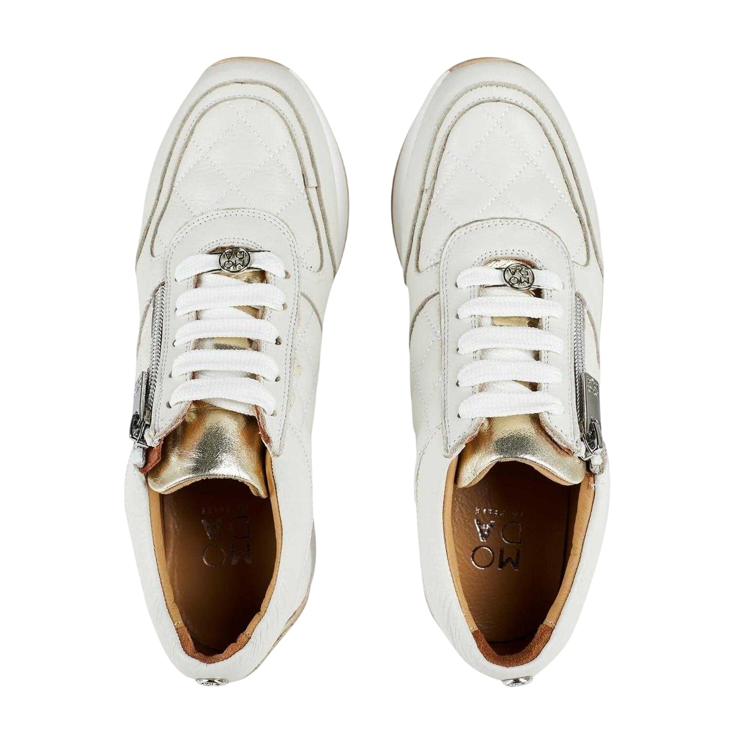 Off White - Lifestyle - Mod Womens-Ladies Quilted Leather Hidden Wedge Trainers