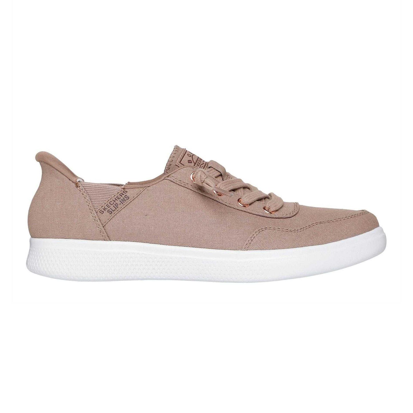 Tan - Side - Skechers Womens-Ladies Bobs Slip-In Trainers