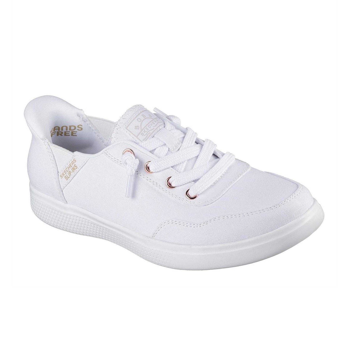 White - Front - Skechers Womens-Ladies Bobs Slip-In Trainers