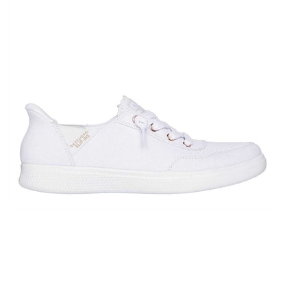 White - Side - Skechers Womens-Ladies Bobs Slip-In Trainers