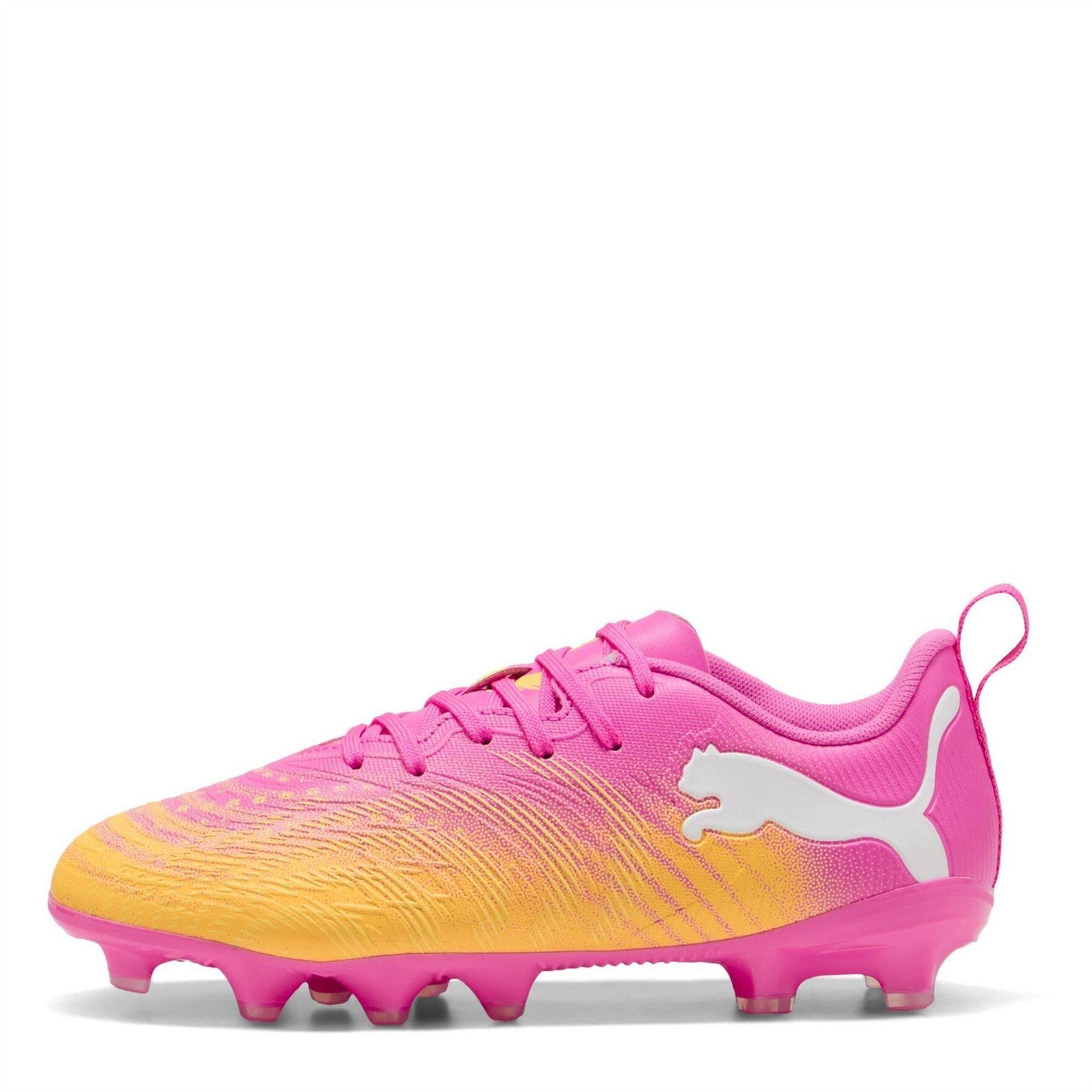 Pink - Back - Puma Childrens-Kids Future Textured Firm Ground Football Boots