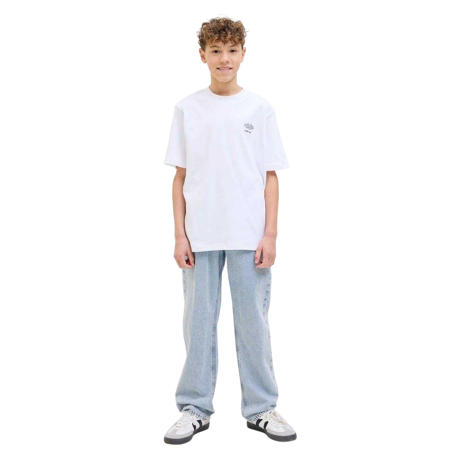 Blue Denim - Side - Jack And Jones Boys Chris Denim Relaxed Fit Jeans