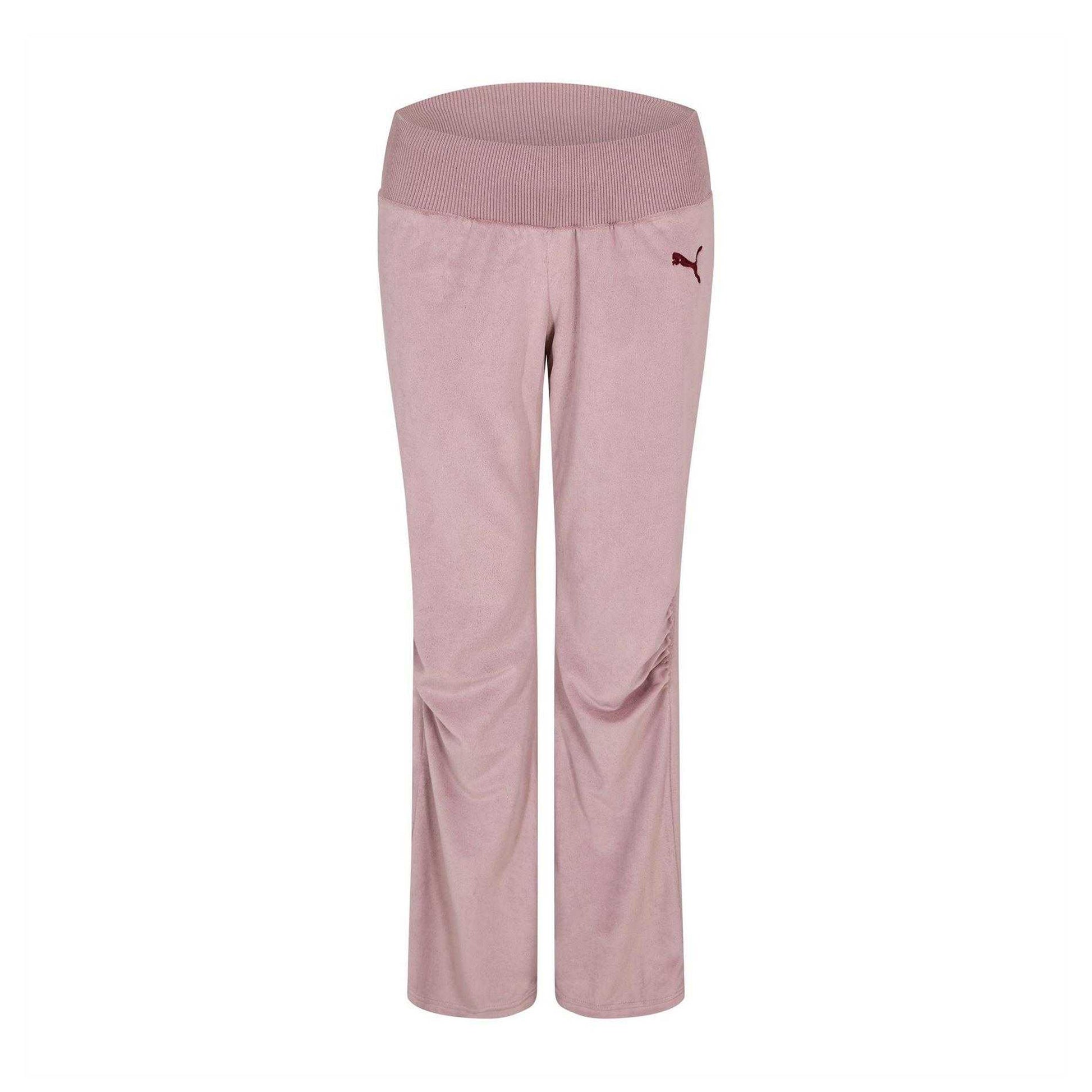 Pink - Front - Puma Womens-Ladies Brushed Fleece Jogging Bottoms