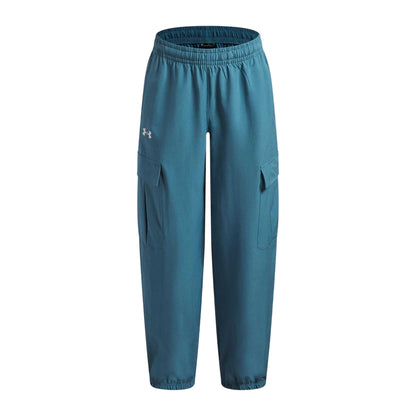 Blue-White - Front - Under Armour Childrens-Kids Rival Fleece Cargo Jogging Bottoms
