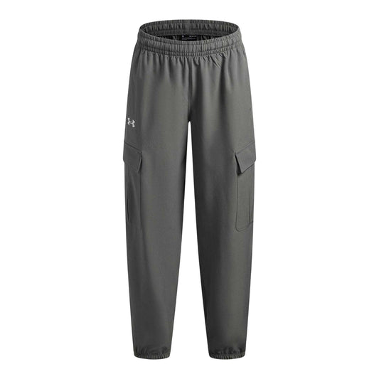 Green-White - Front - Under Armour Childrens-Kids Rival Fleece Cargo Jogging Bottoms