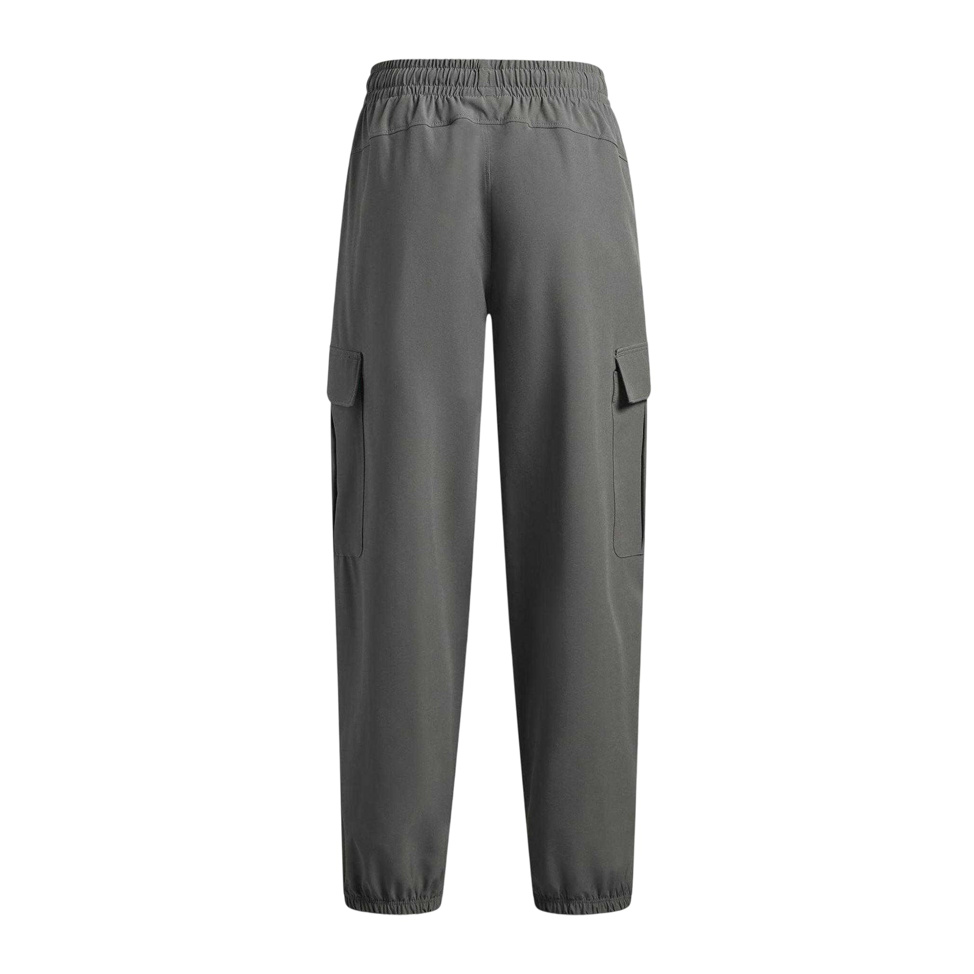 Green-White - Back - Under Armour Childrens-Kids Rival Fleece Cargo Jogging Bottoms