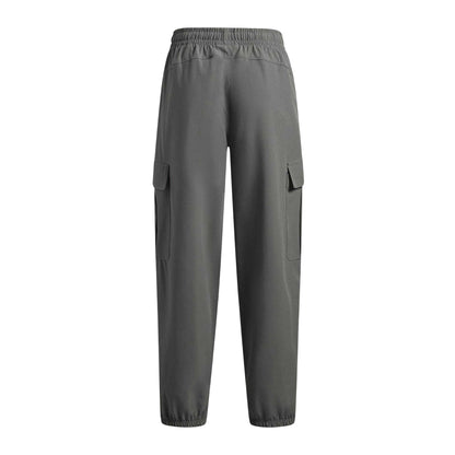 Green-White - Back - Under Armour Childrens-Kids Rival Fleece Cargo Jogging Bottoms