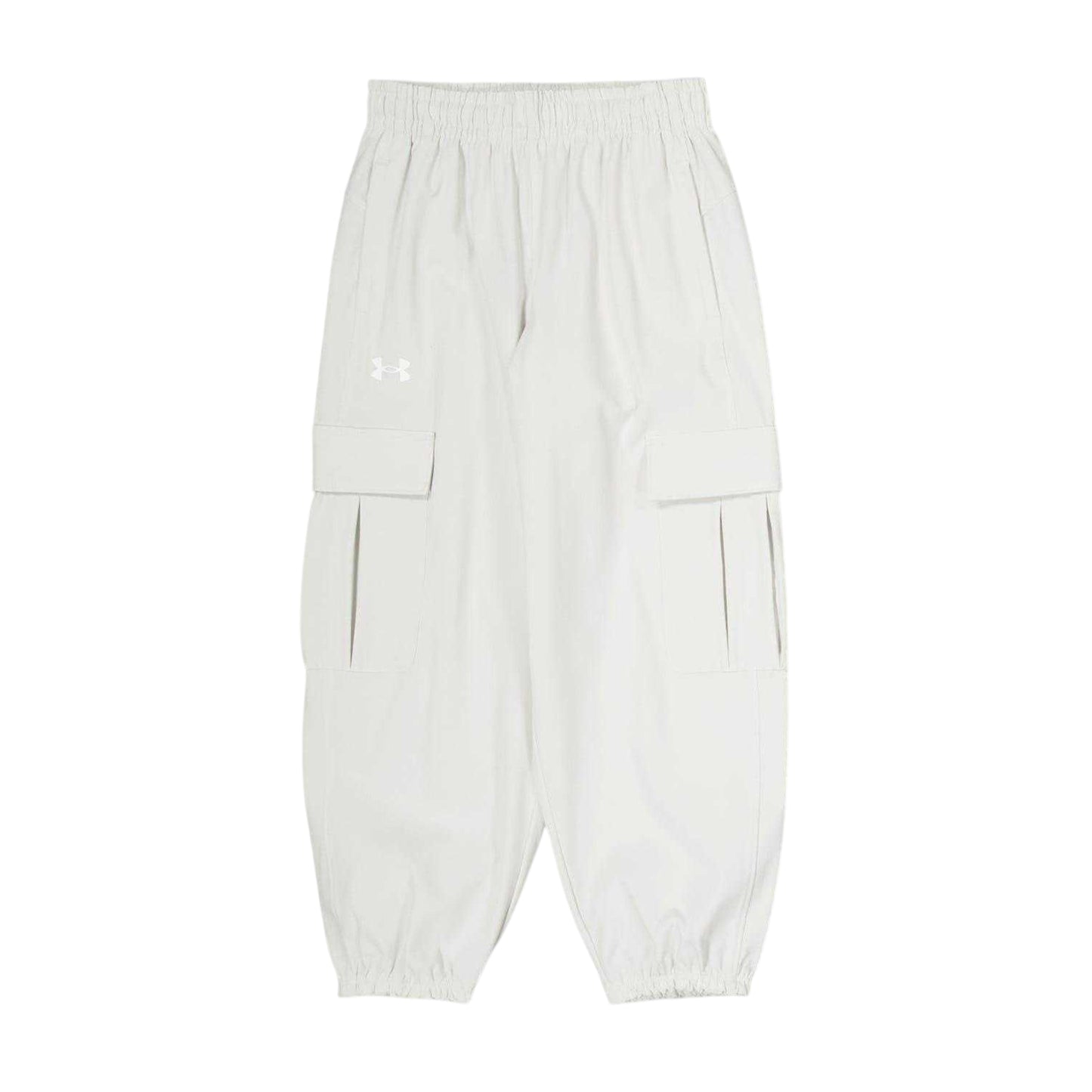 White - Front - Under Armour Childrens-Kids Rival Fleece Cargo Jogging Bottoms