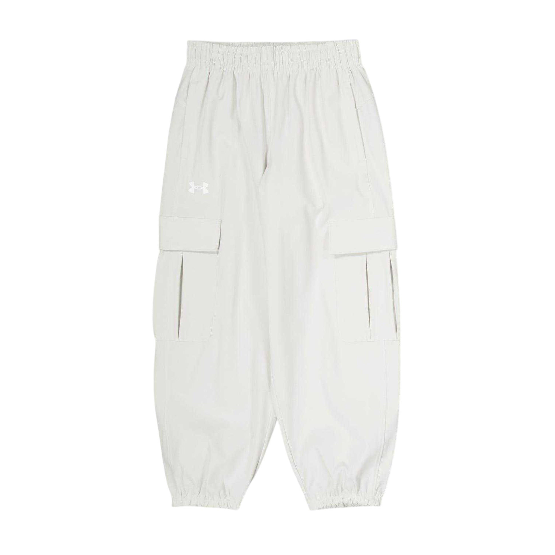 White - Front - Under Armour Childrens-Kids Rival Fleece Cargo Jogging Bottoms
