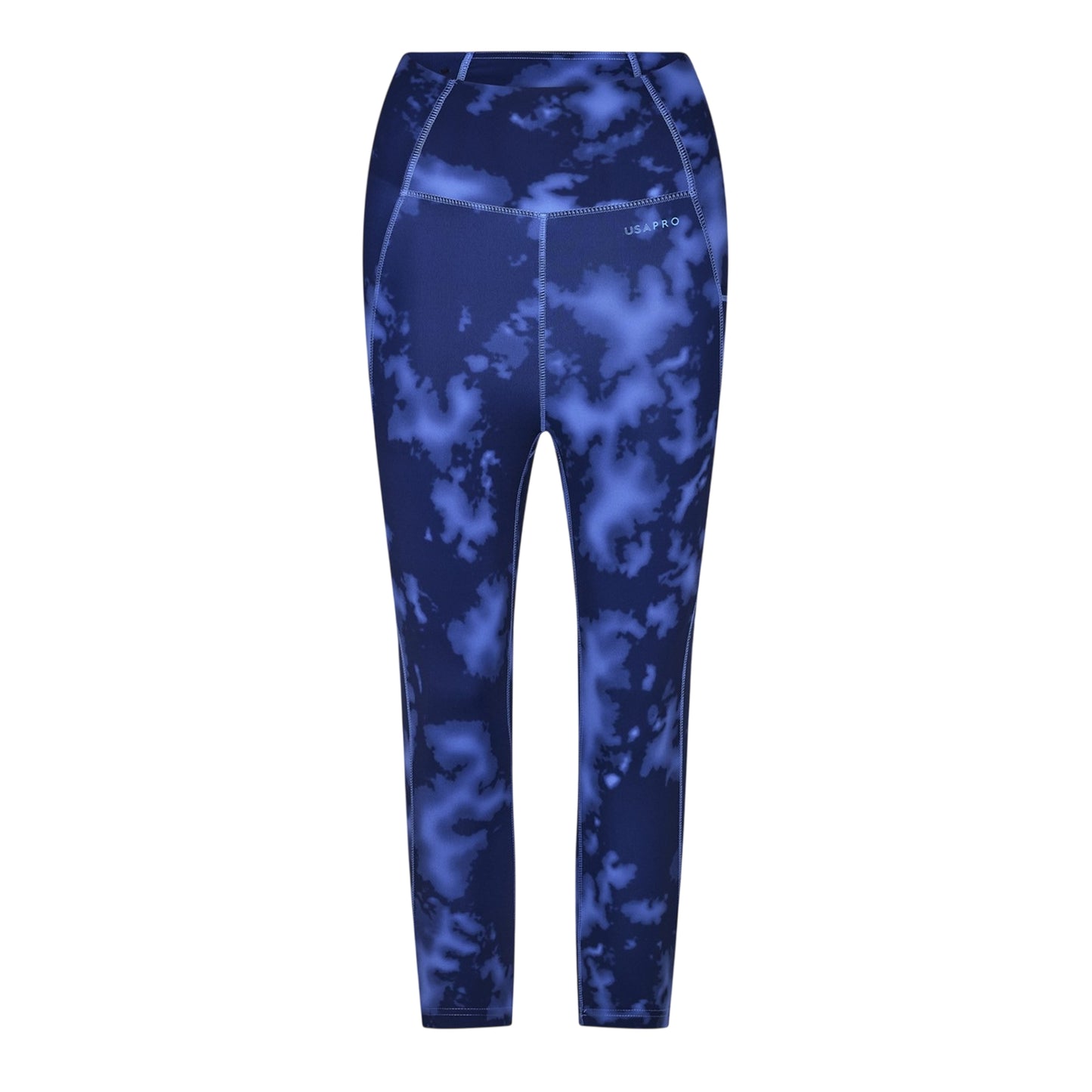 Navy Blue - Front - USA Pro Womens-Ladies Cropped Leggings