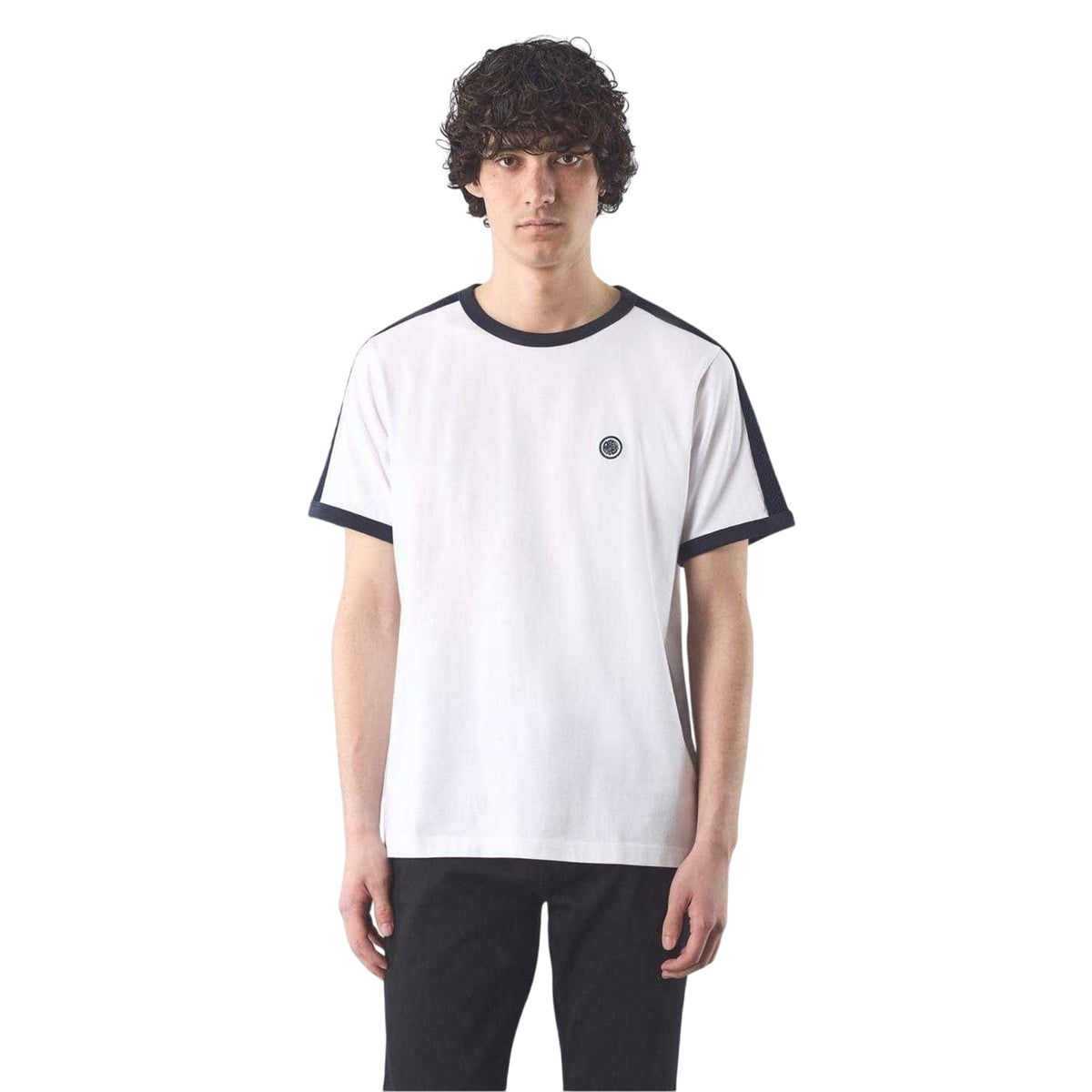 White - Back - Pretty Green Mens Denton Cotton Regular T-Shirt