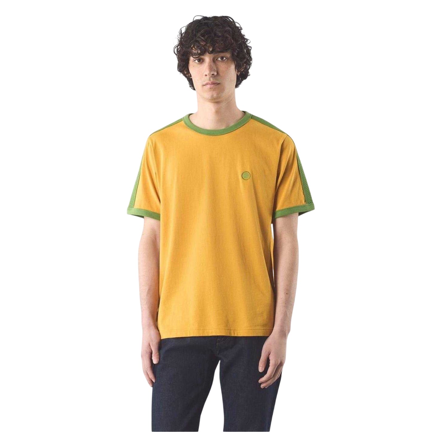 Yellow - Back - Pretty Green Mens Denton Cotton Regular T-Shirt