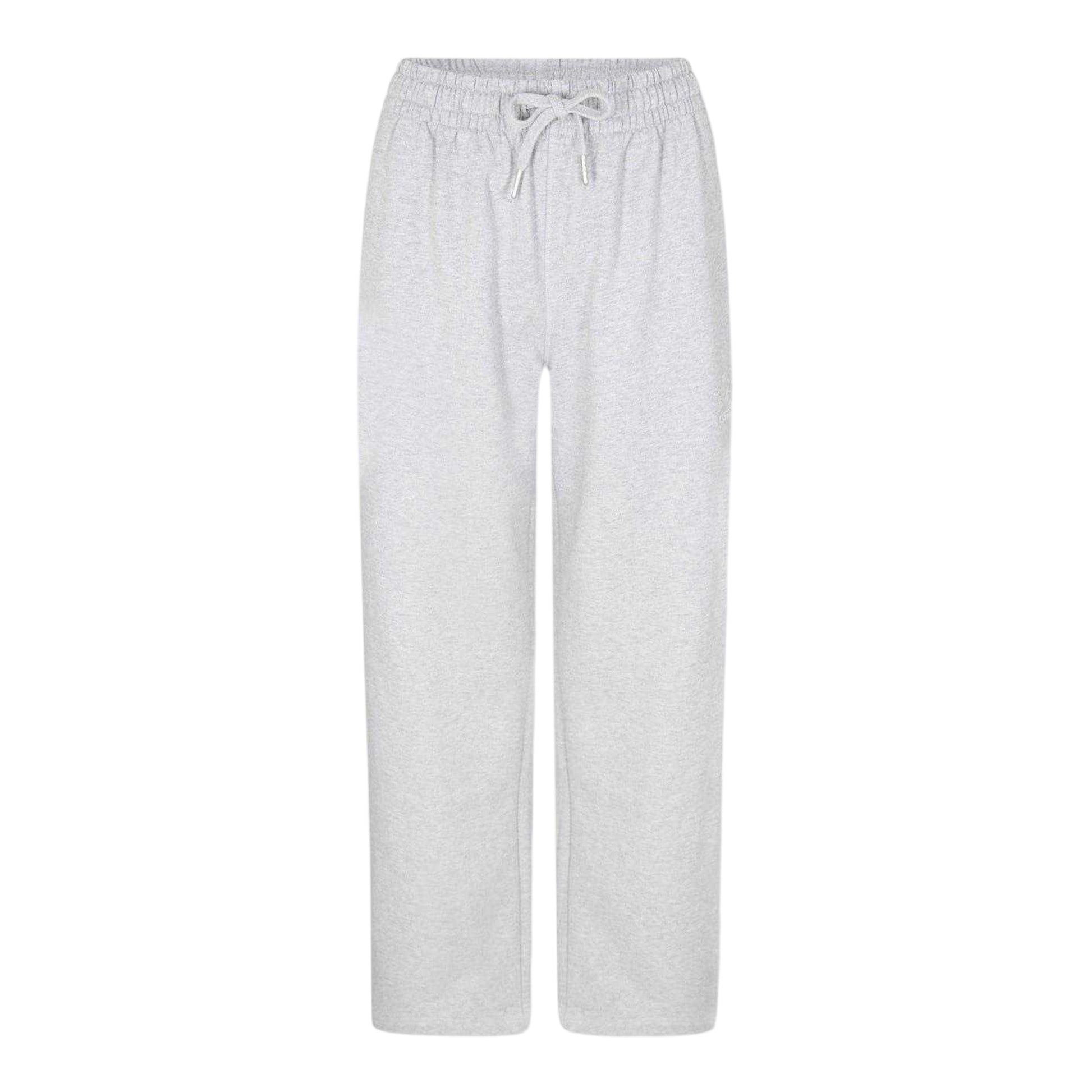 Grey - Front - Kangol Womens-Ladies Cotton Blend Wide Leg Joggers