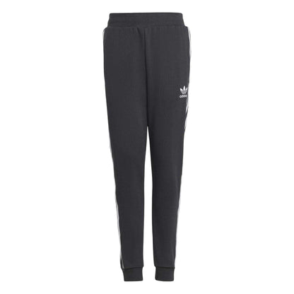 Grey - Front - Adidas Childrens-Kids Originals Cotton Blend 3 Stripes Regular Joggers
