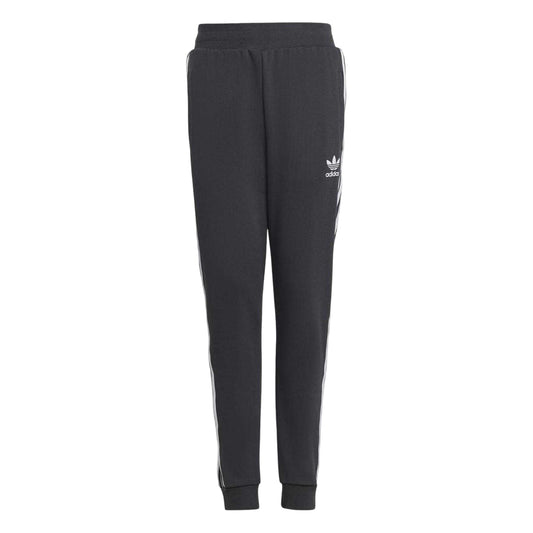 Grey - Front - Adidas Childrens-Kids Originals Cotton Blend 3 Stripes Regular Joggers