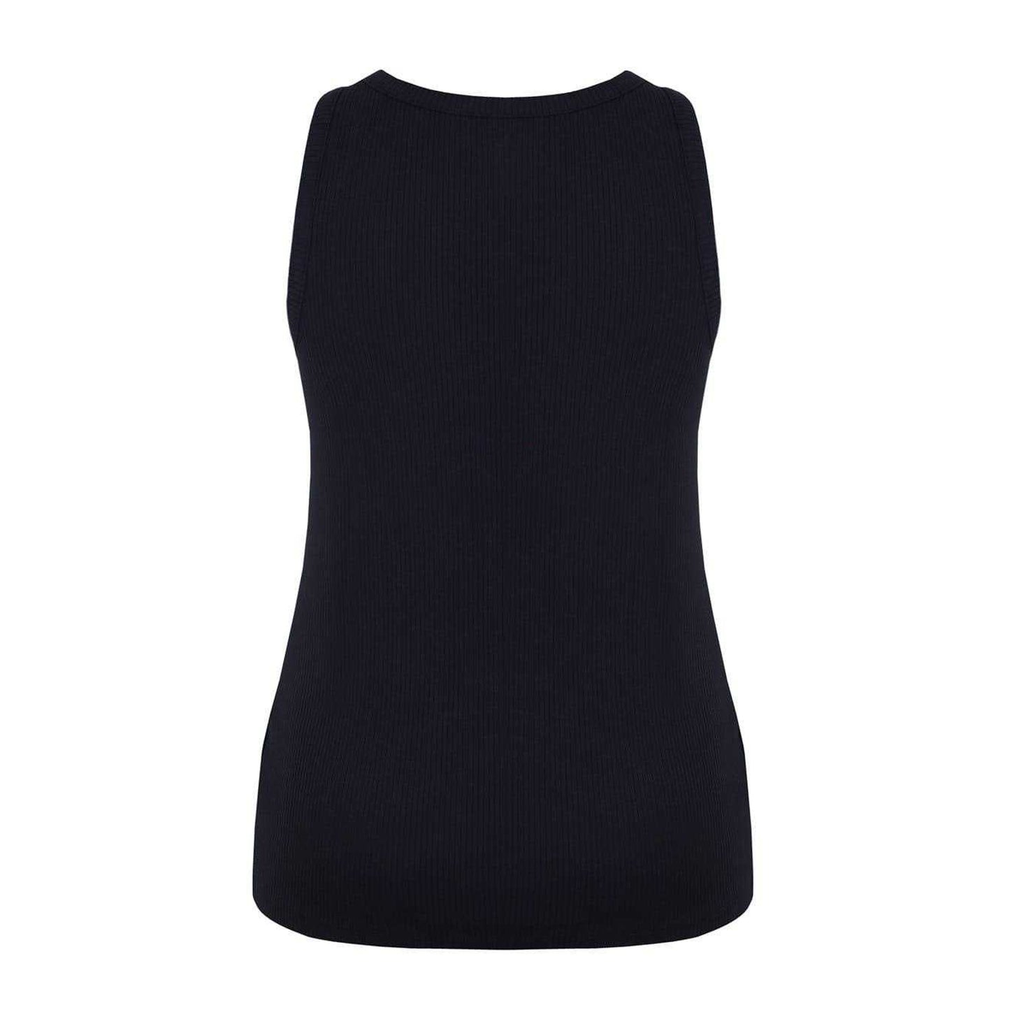 Black - Back - Slazenger Womens-Ladies Logo Cotton Vest Top