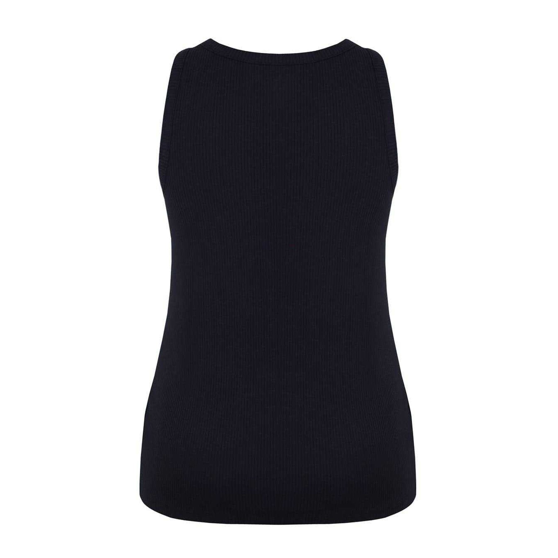 Black - Back - Slazenger Womens-Ladies Logo Cotton Vest Top