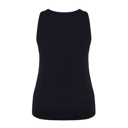 Black - Back - Slazenger Womens-Ladies Logo Cotton Vest Top