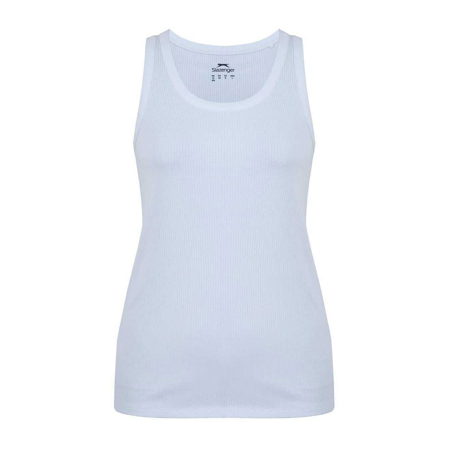 White - Front - Slazenger Womens-Ladies Logo Cotton Vest Top
