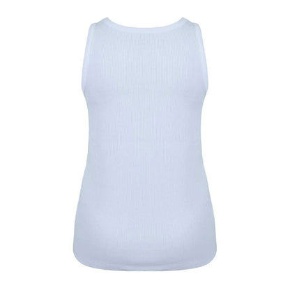 White - Back - Slazenger Womens-Ladies Logo Cotton Vest Top