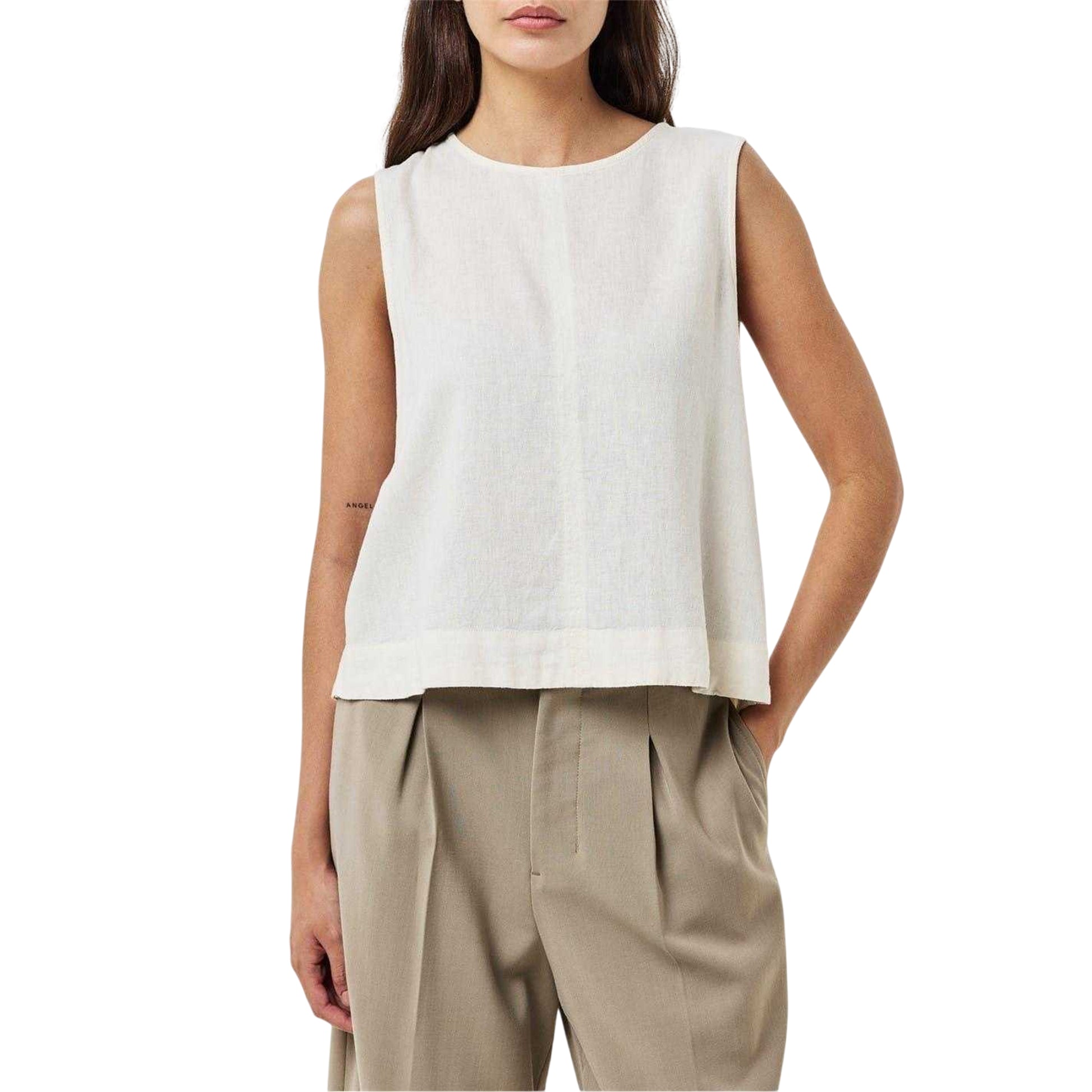 Cream - Side - Nobody´s Child Womens-Ladies Linen Blend Vest Top