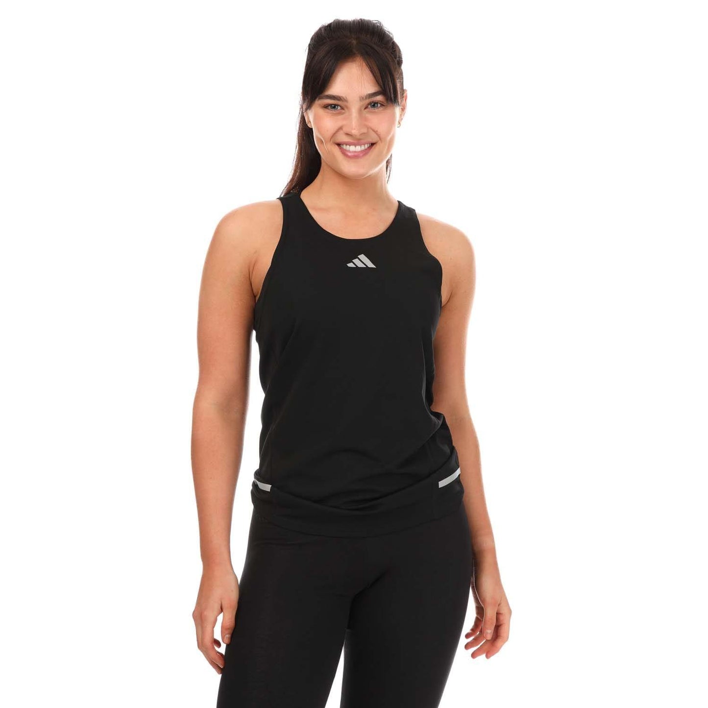 Black - Front - Adidas Womens-Ladies X-City Cooler Strappy Tank Top