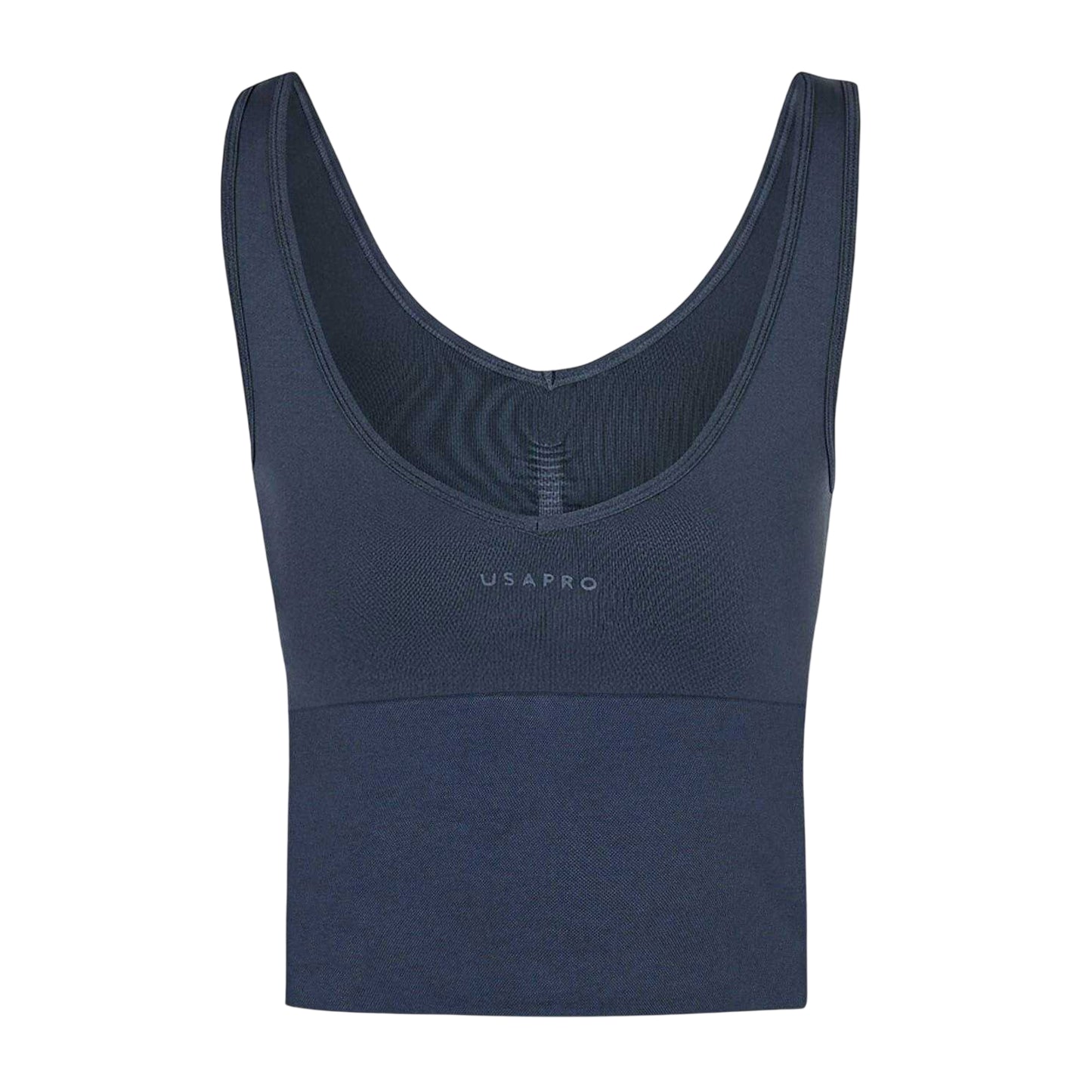 Navy - Back - USA Womens-Ladies Nylon Sleeveless Vest Top