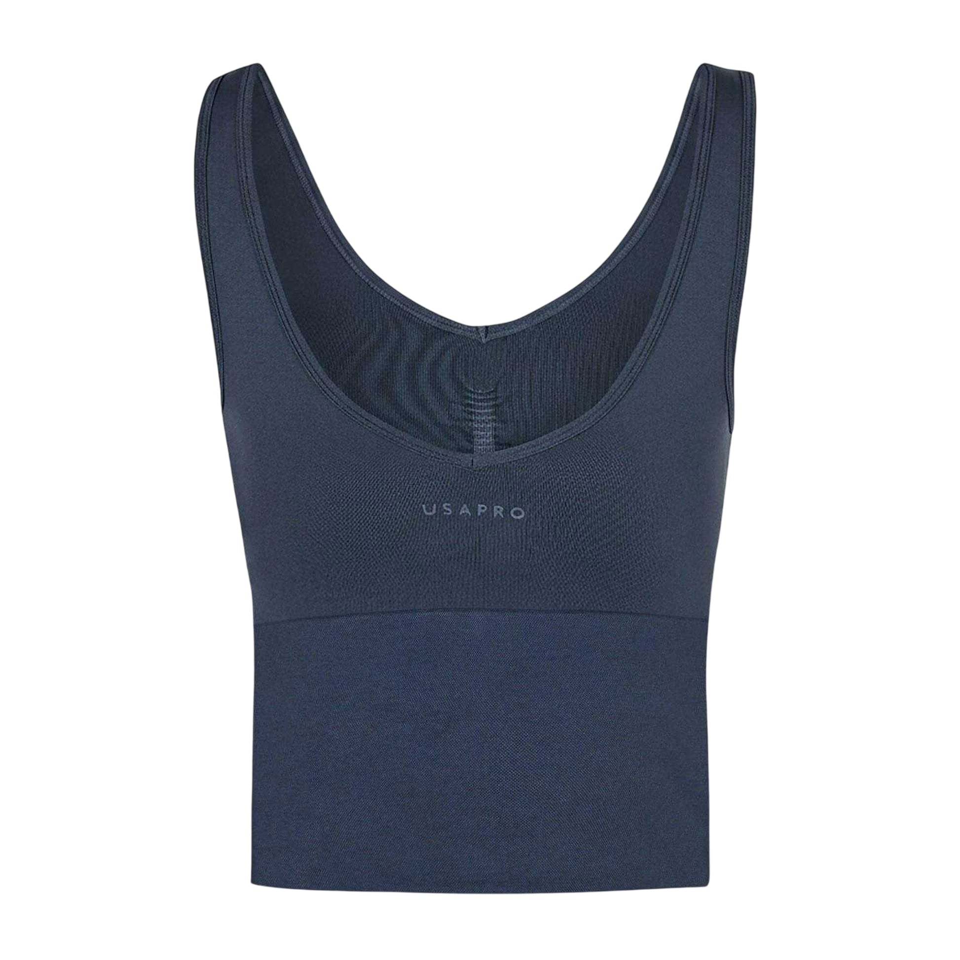 Navy - Back - USA Womens-Ladies Nylon Sleeveless Vest Top