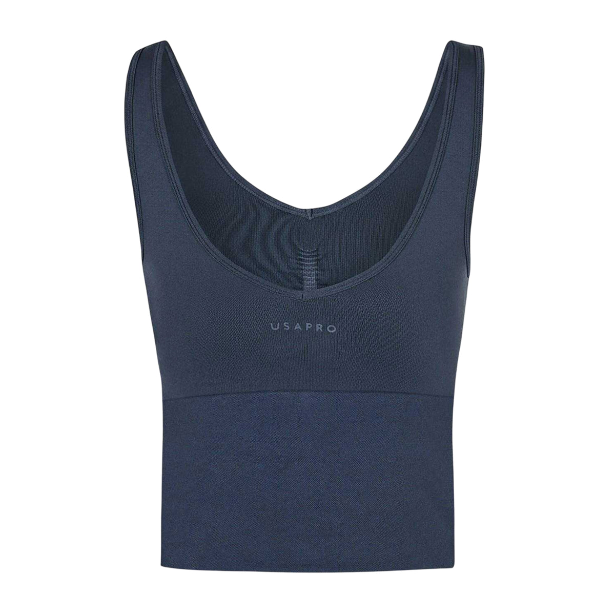 Navy - Back - USA Womens-Ladies Nylon Sleeveless Vest Top