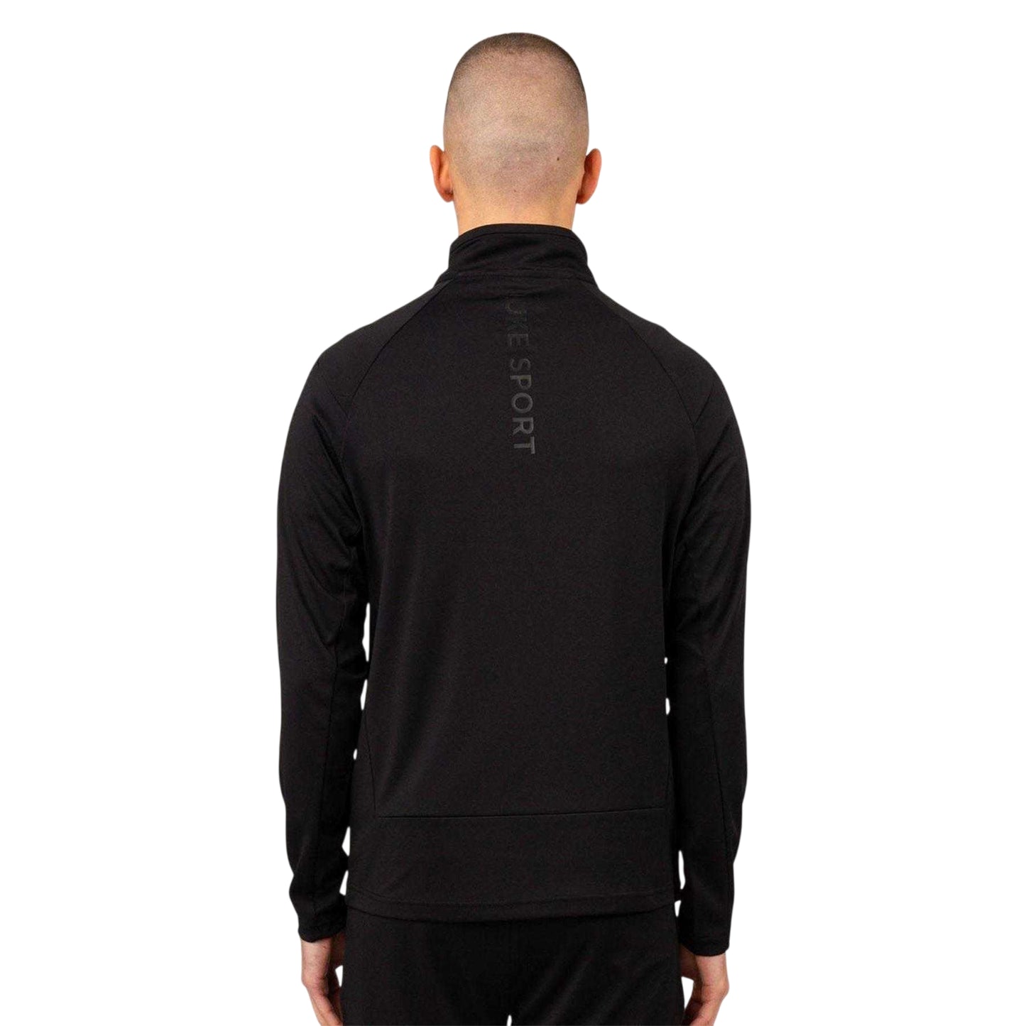 Black - Back - Luke Mens Overhead Funnel Neck Sweatshirt